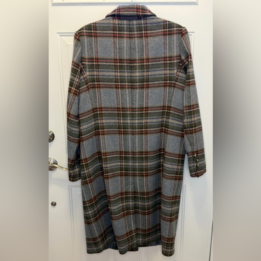 Ralph Lauren Gray and Red Plaid Pea Coat - Picture 8 of 14